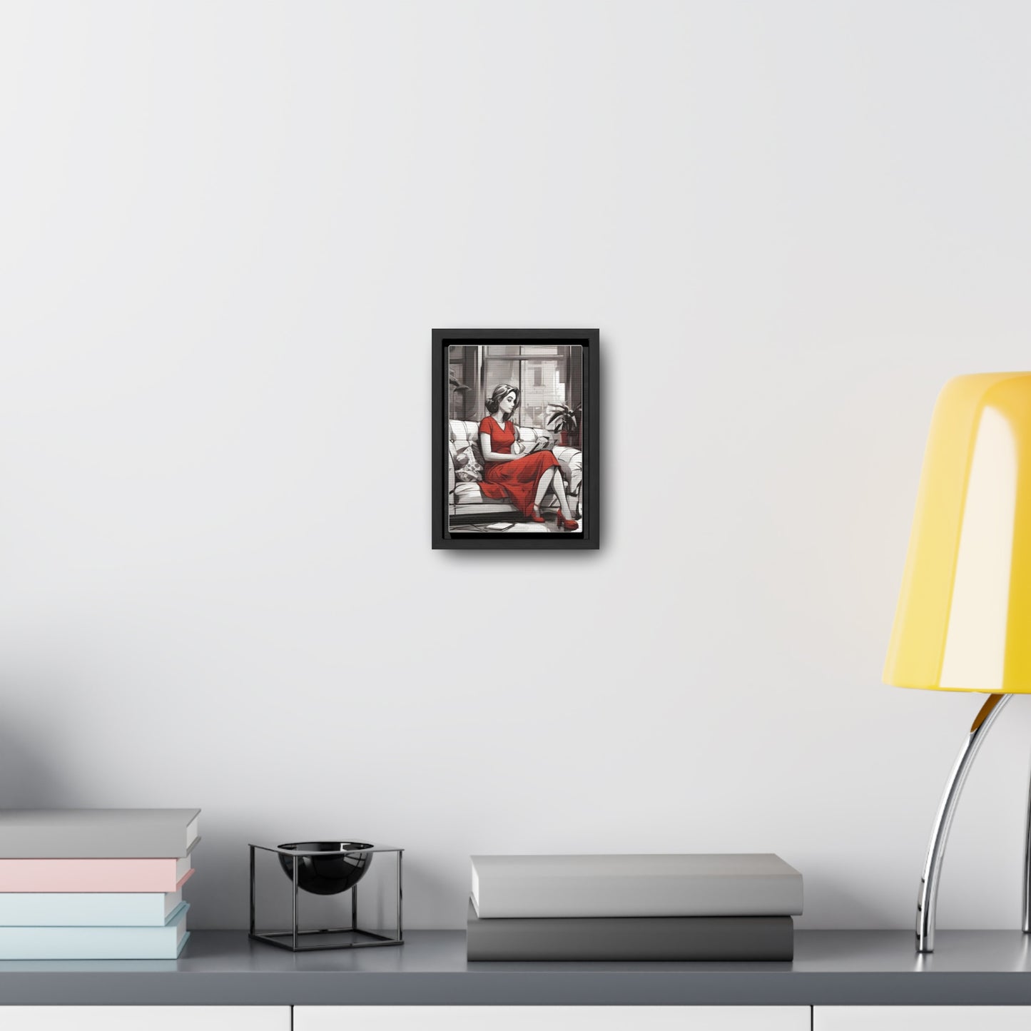 Lady in red, Gallery Canvas Wraps, Vertical Frame