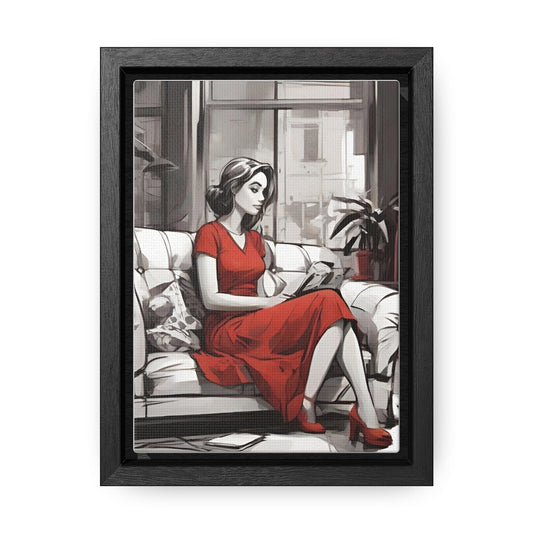 Lady in red, Gallery Canvas Wraps, Vertical Frame